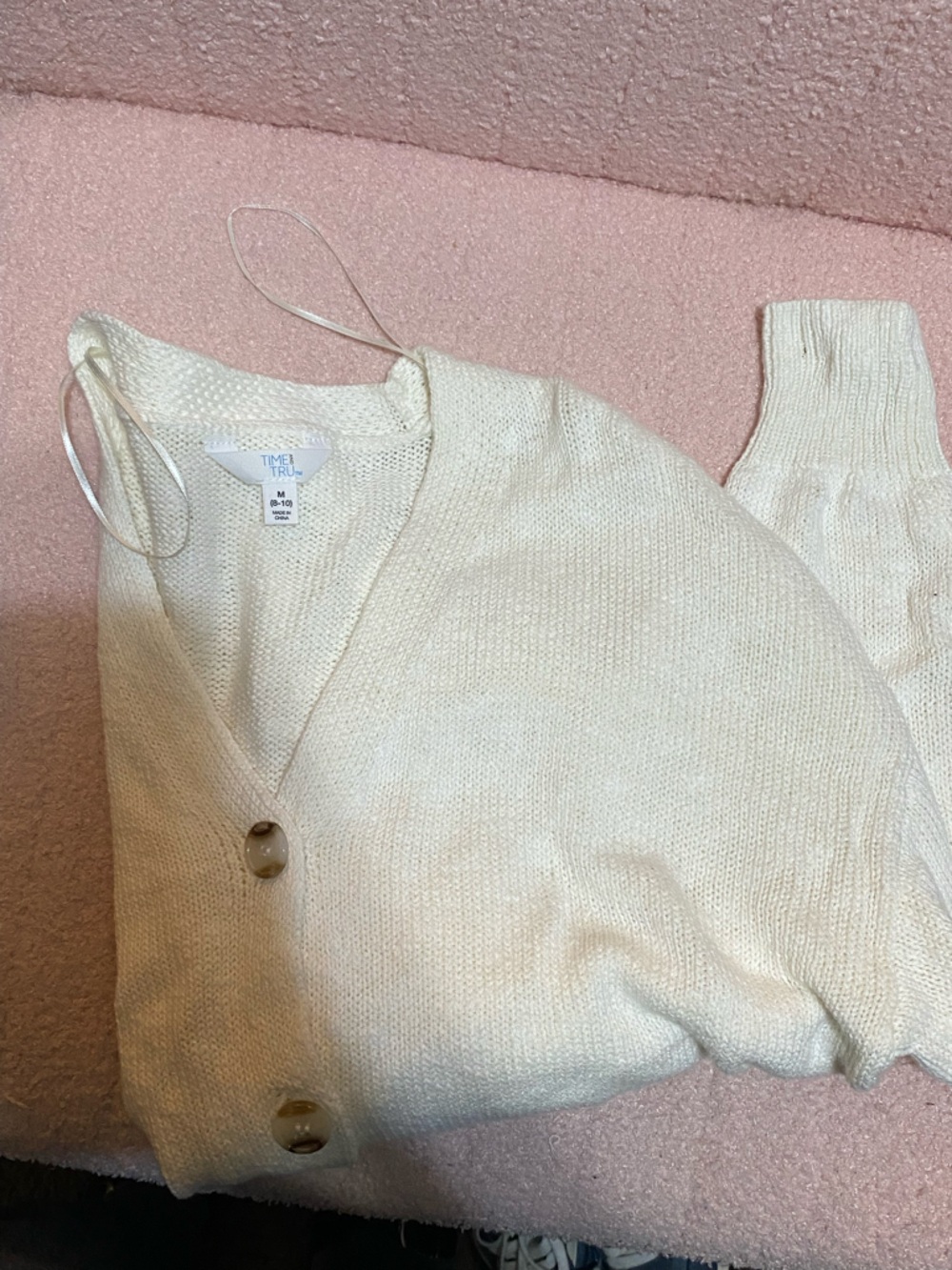 Time and Tru White Knit Cardigan